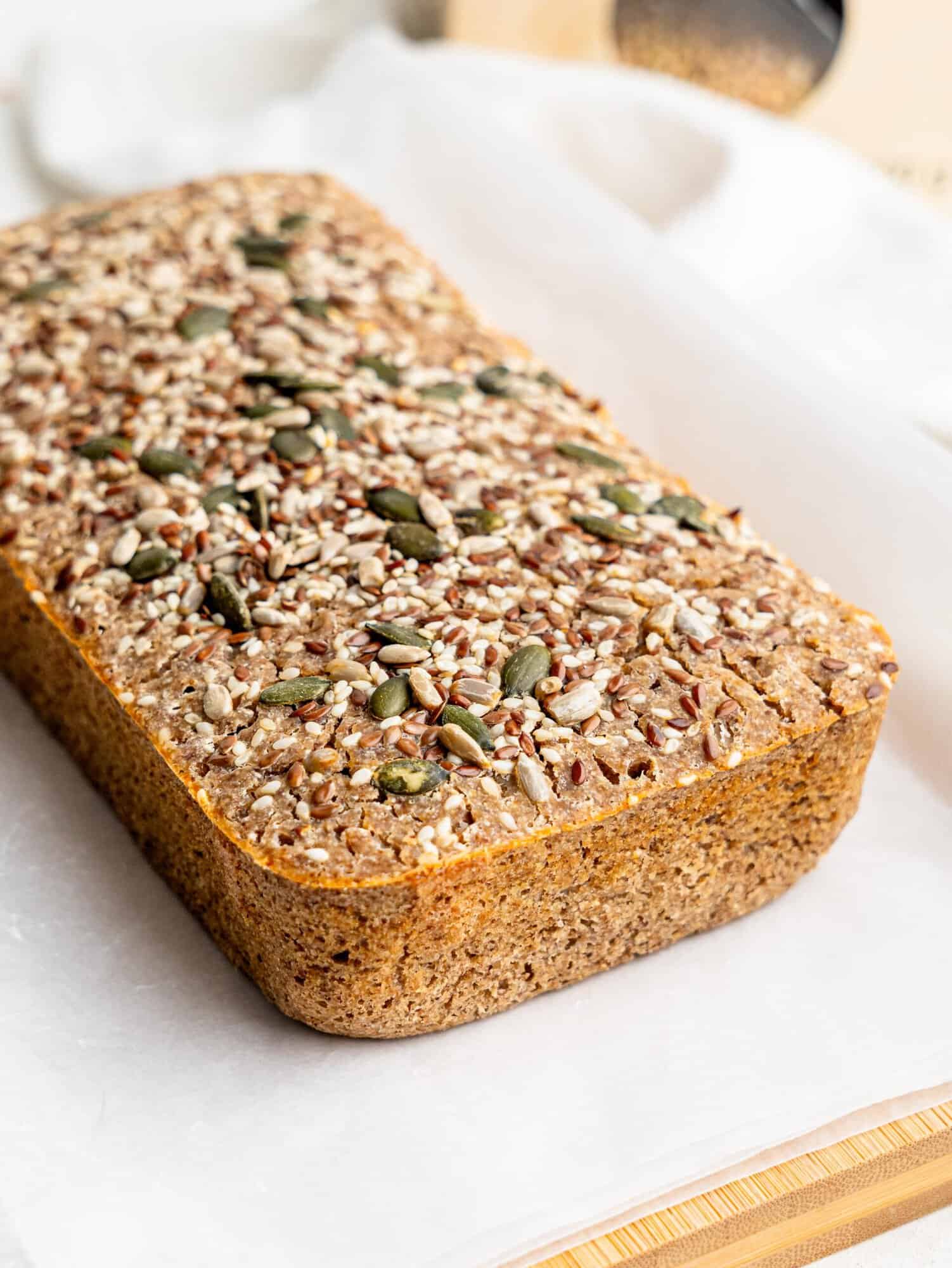 Buckwheat bread with seeds.