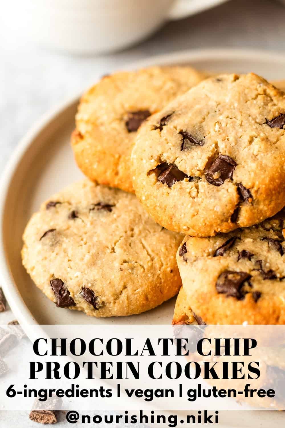 Chocolate Chip Protein Cookies - Nourishing Niki