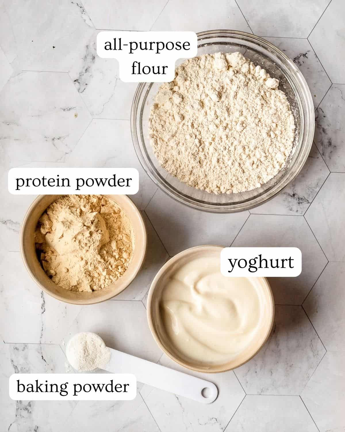 Ingredients to make protein scones.