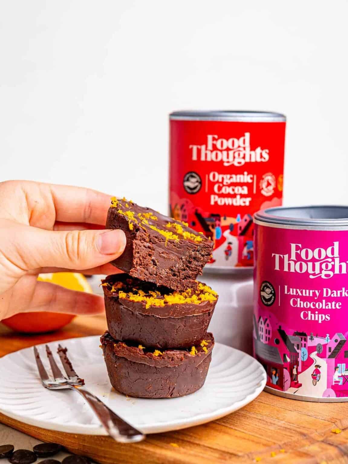 Chocolate Orange Ganache Brownie Cups (an easy and healthy dessert ...