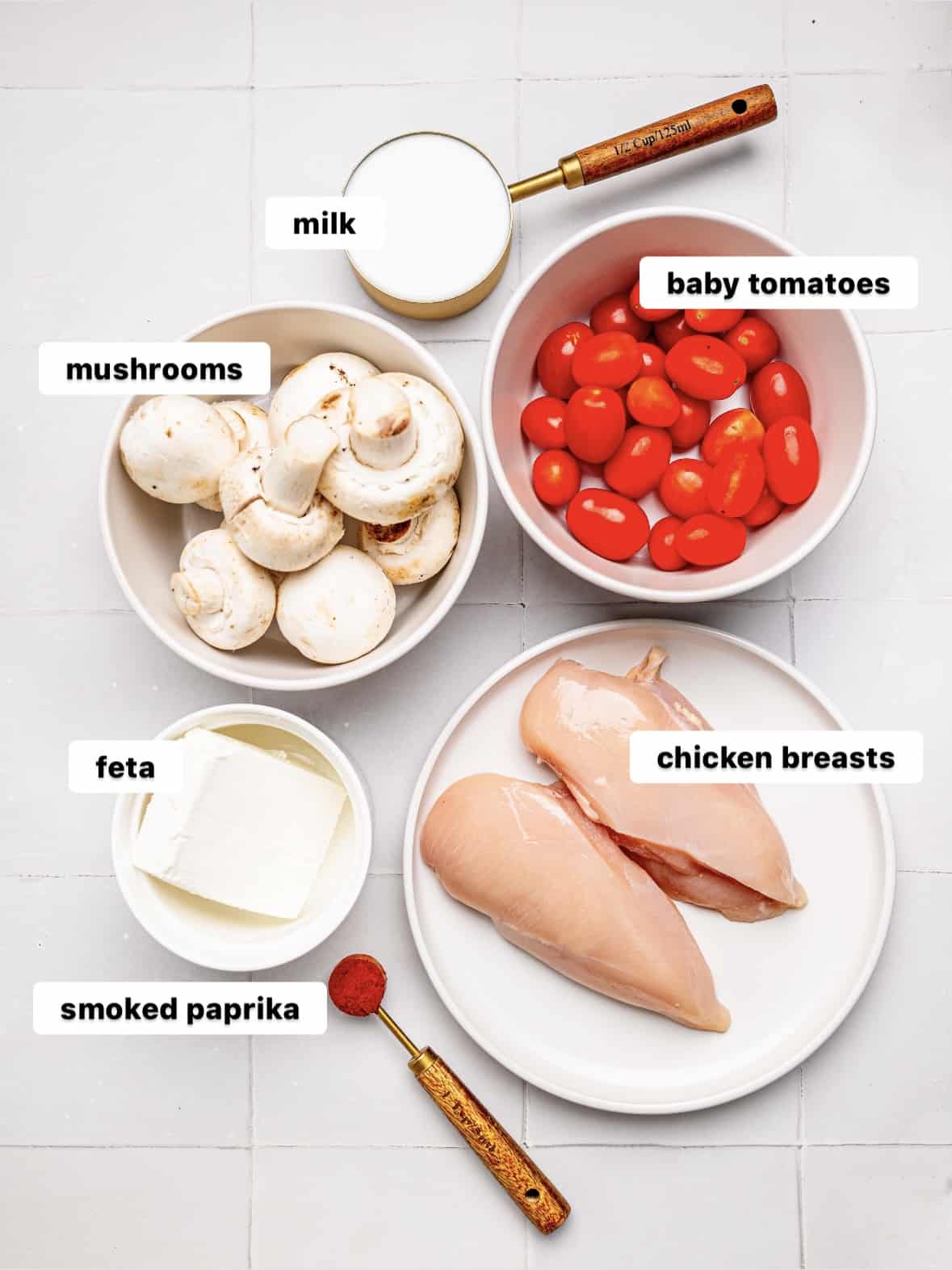 Ingredients for Feta Chicken Bake