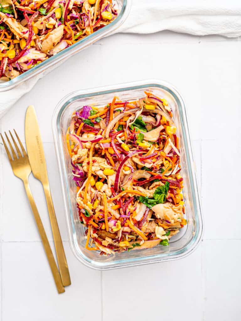 Asian Chicken Slaw with Honey Peanut Dressing.