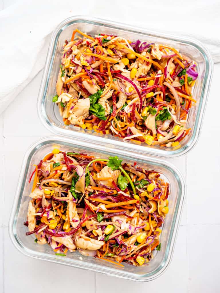 Asian Chicken Slaw with Honey Peanut Dressing.