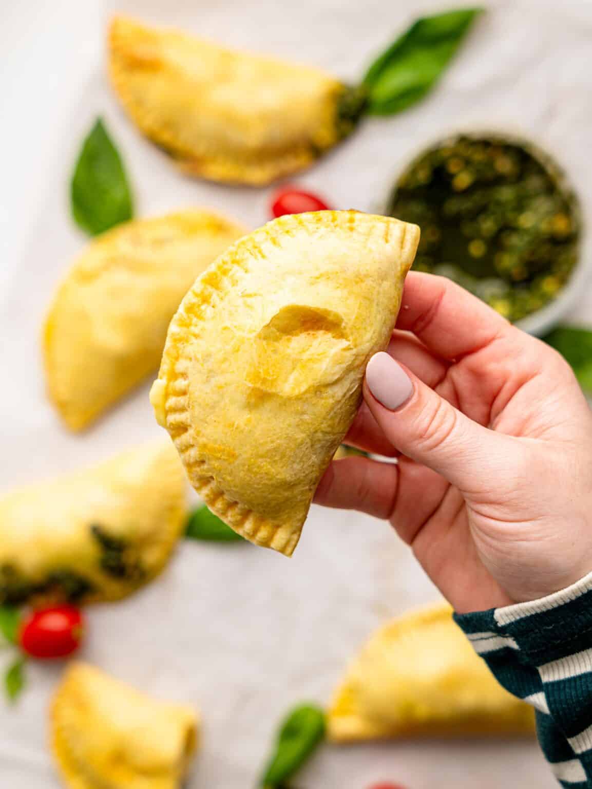 Caprese Empanadas (with an easy empanada dough) - Nourishing Niki