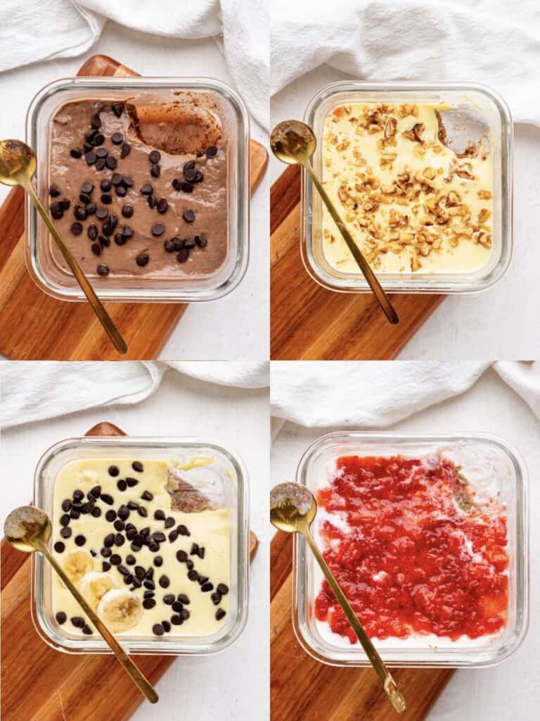 A collage of four of the overnight weetbix recipes.