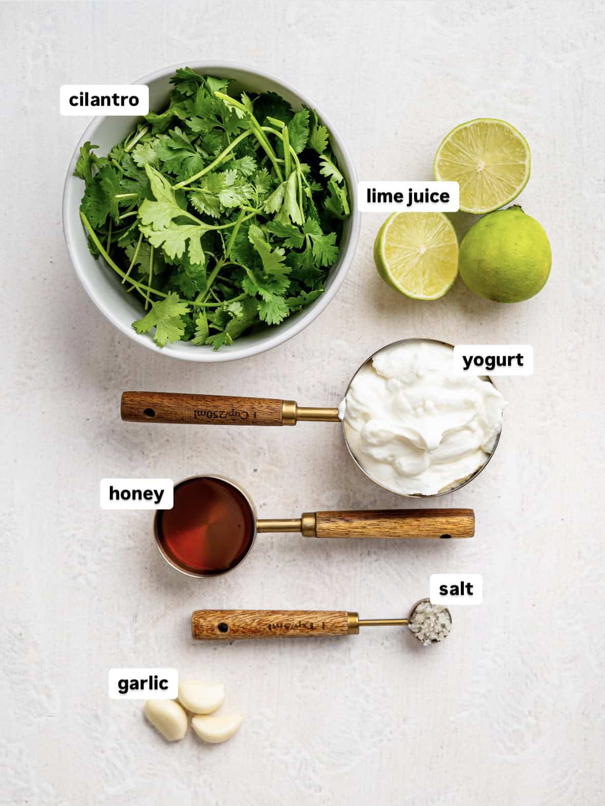 ilantro and Lime Dressing Ingredients.