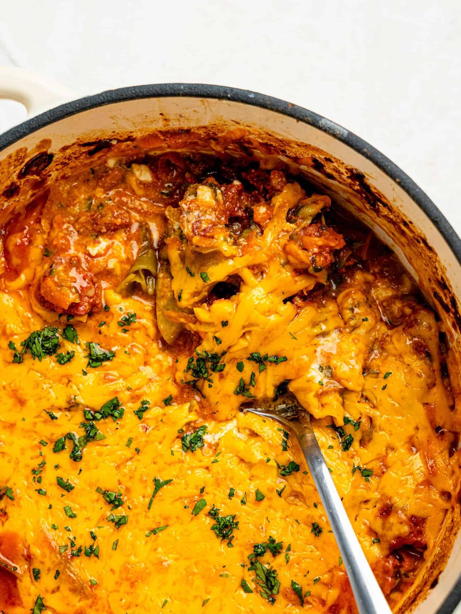Close up of lazy lasagna.