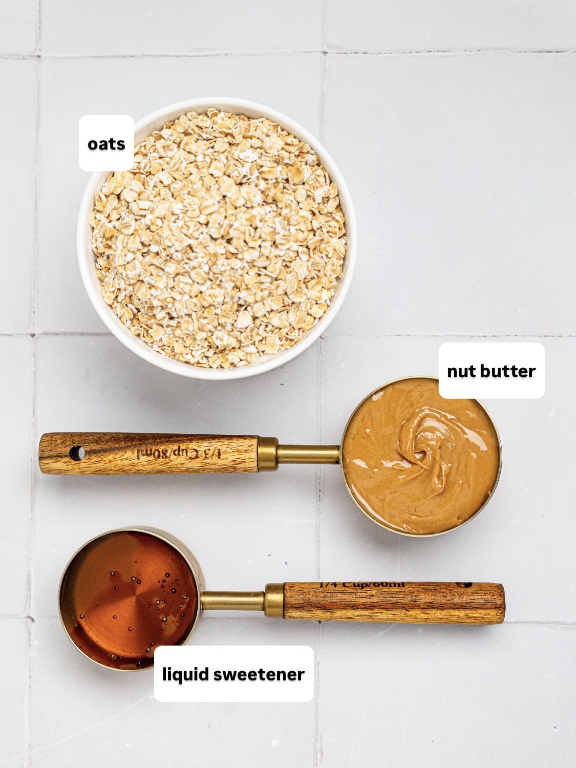 Ingredients needed to make granola cups.