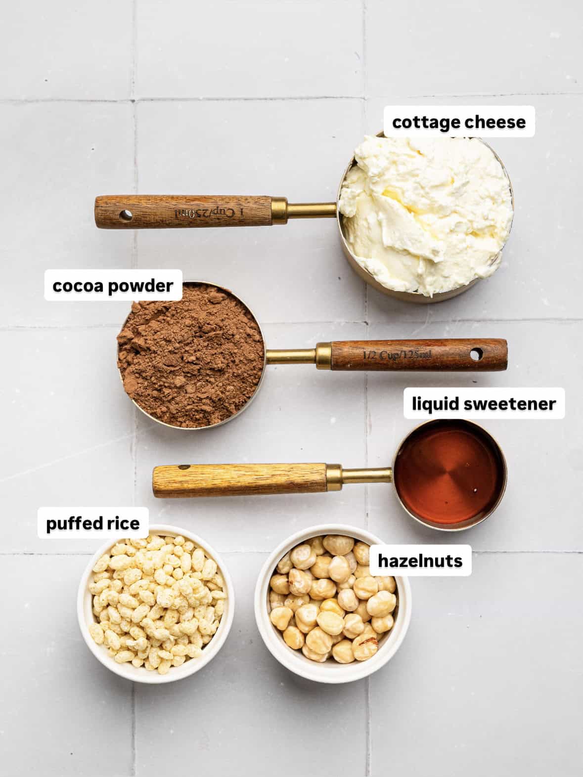 Ferrero Rocher Cottage Cheese Chocolate Pudding ingredients.