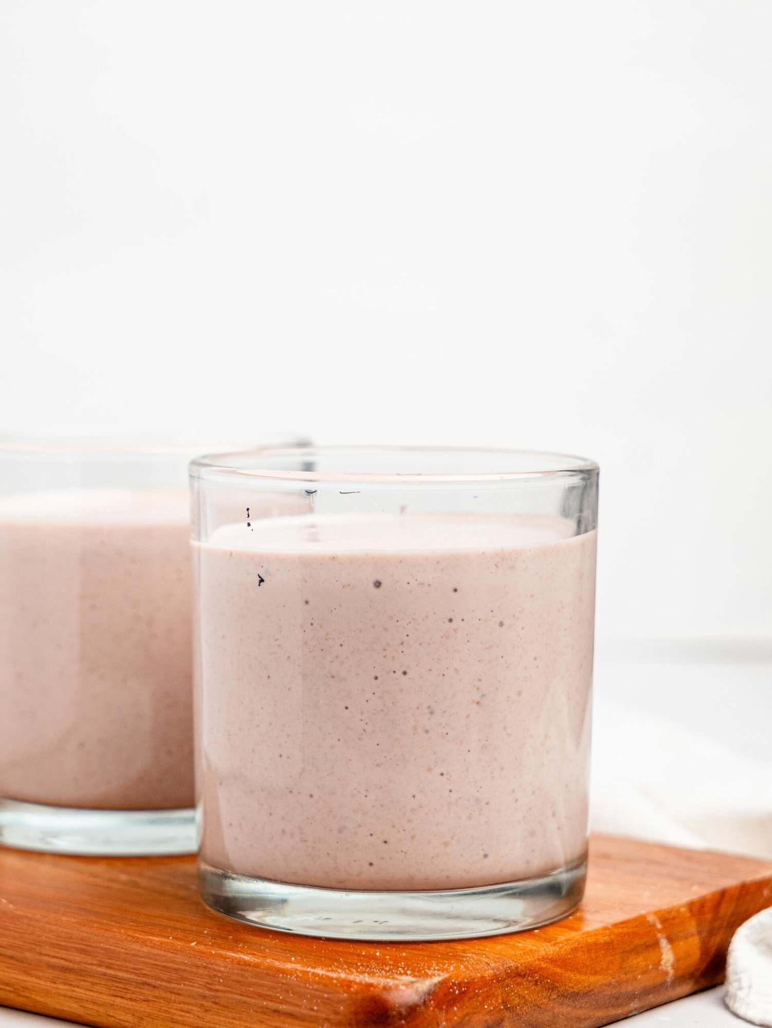Blended overnight oats in glasses.