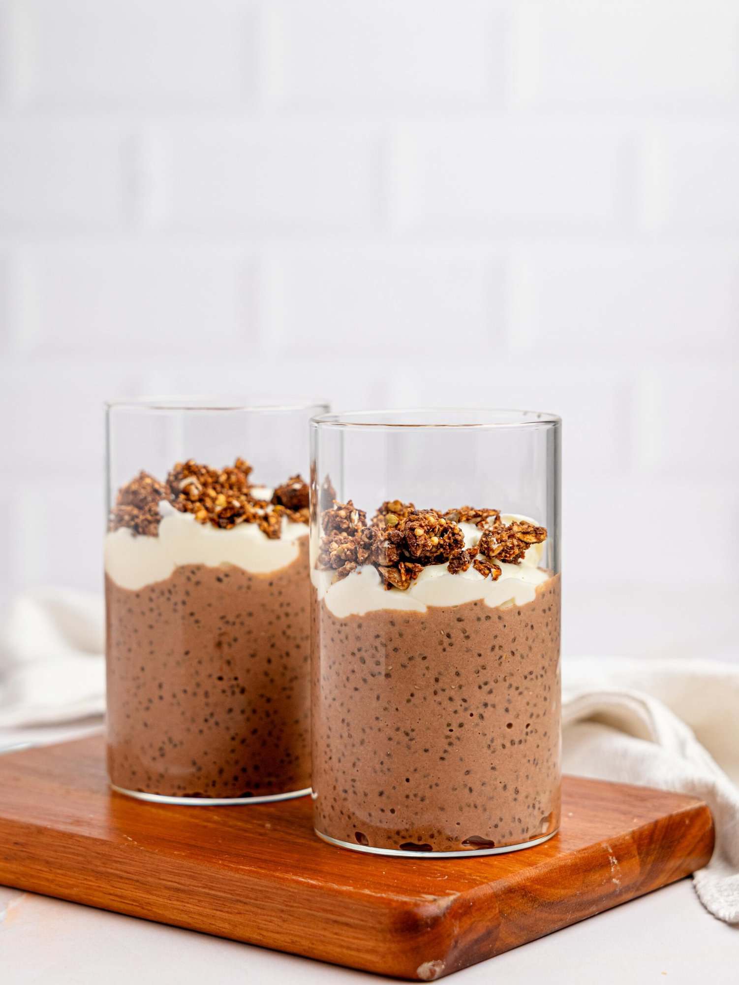 Meal-prep high protein chia pudding jars.