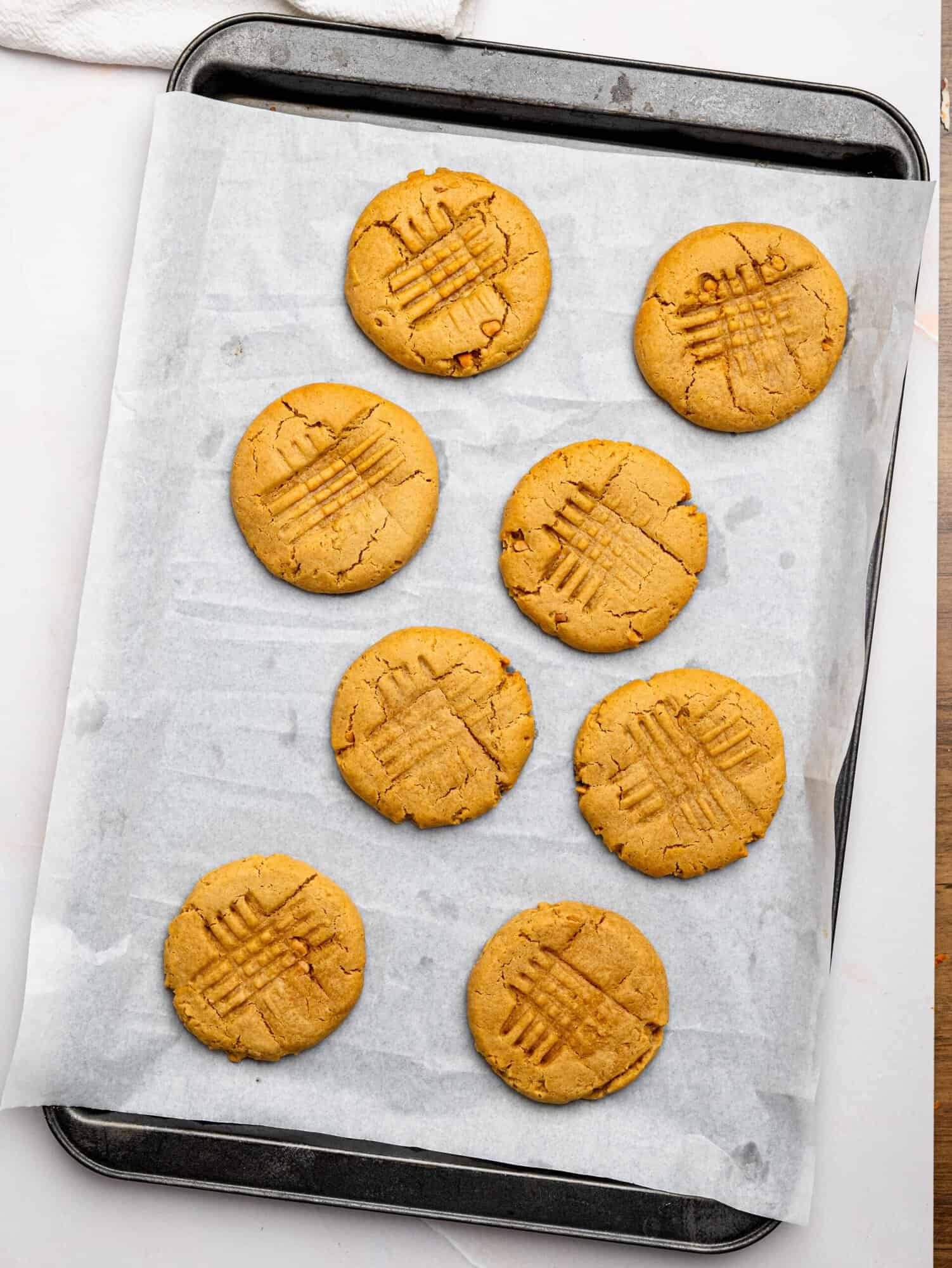 Freshly baked peanut butter made without butter.