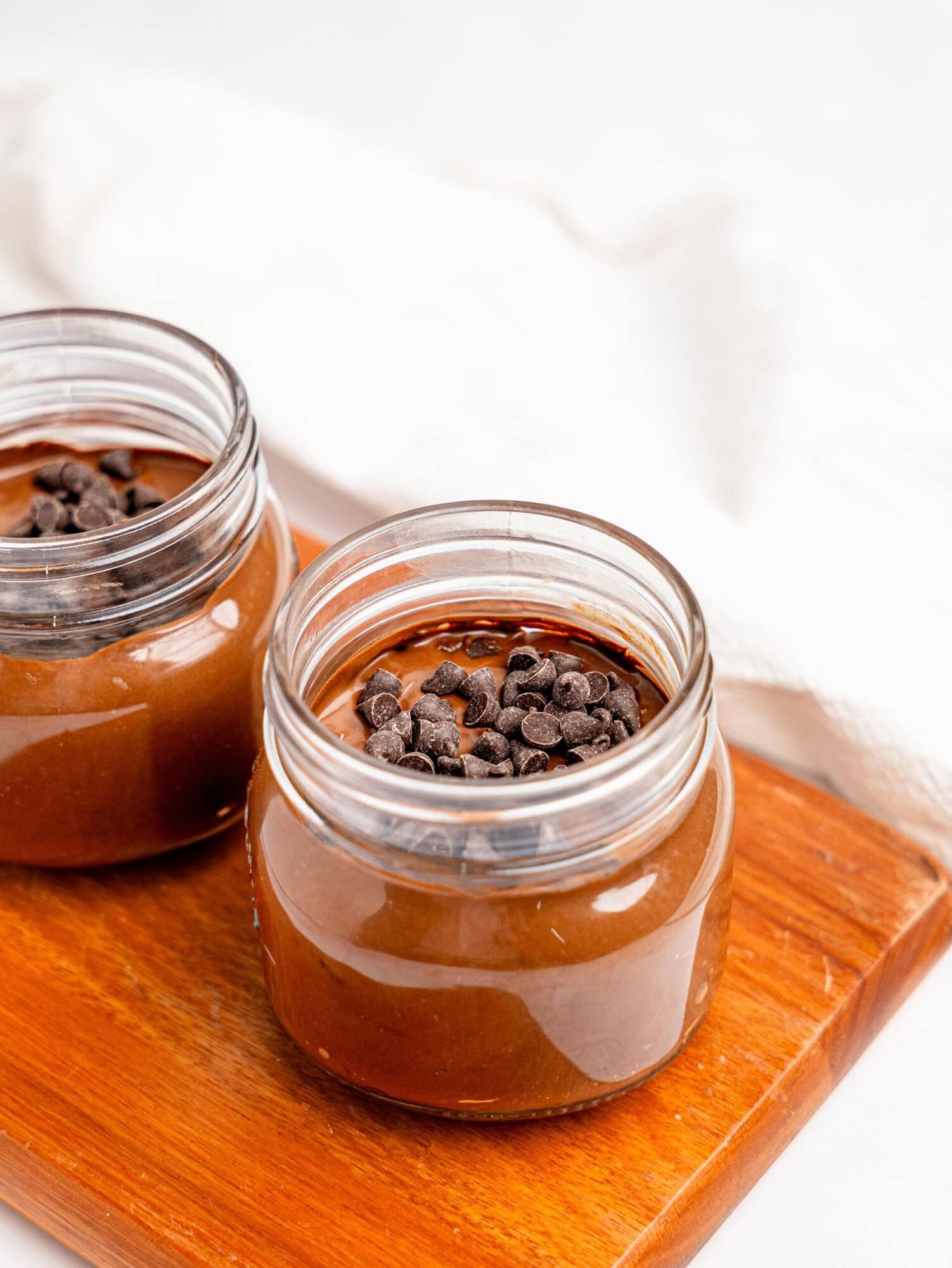 Two jars of cottage cheese mousse.