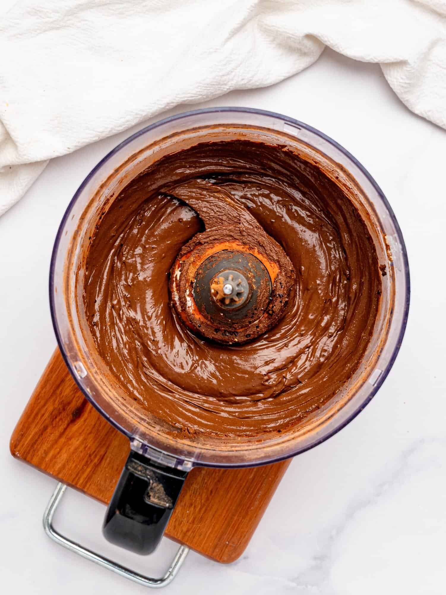 Cottage Cheese Mocha mousse in a food processor.