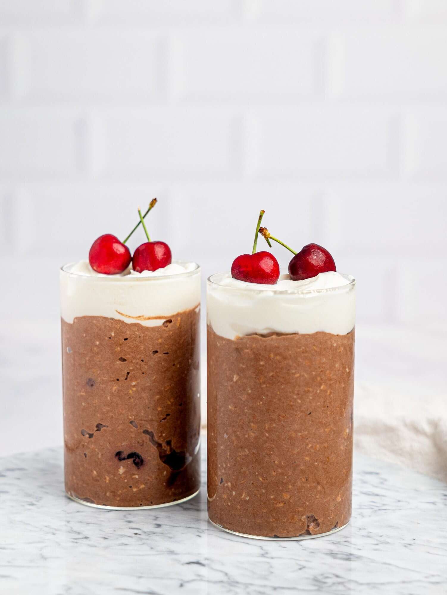 Chocolate and cherry overnight oats.