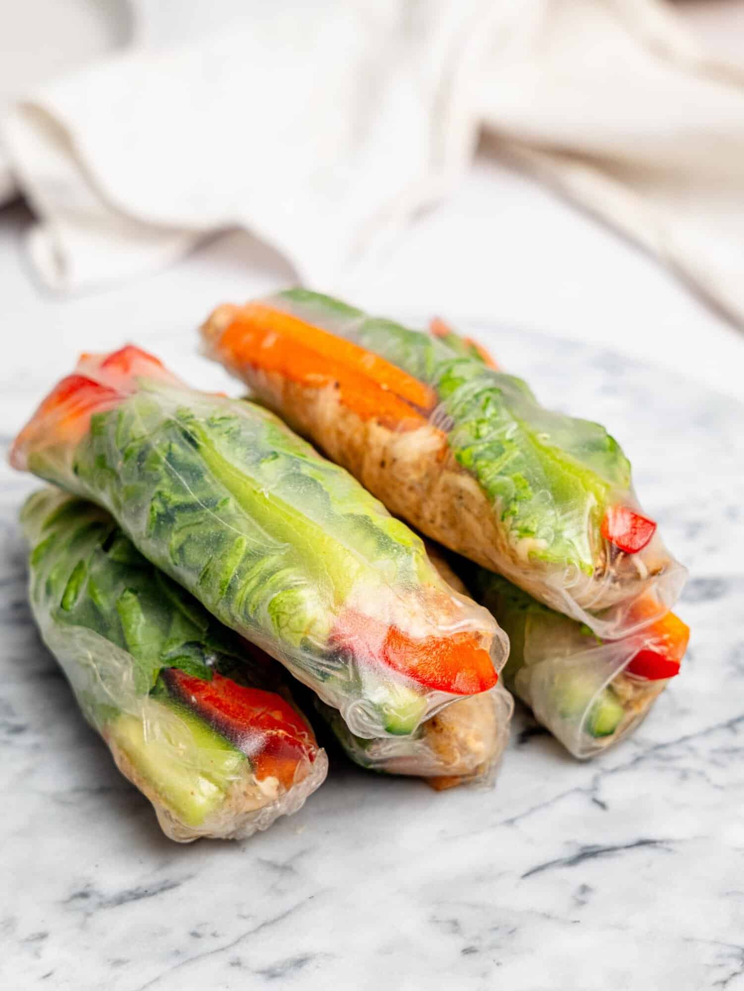 Easy Sweet Chilli Chicken Rice Paper Rolls (with photos & video)
